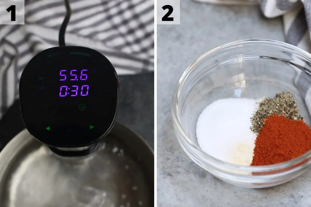 Ricetta del merluzzo sottovuoto: foto del passo 1 e 2.